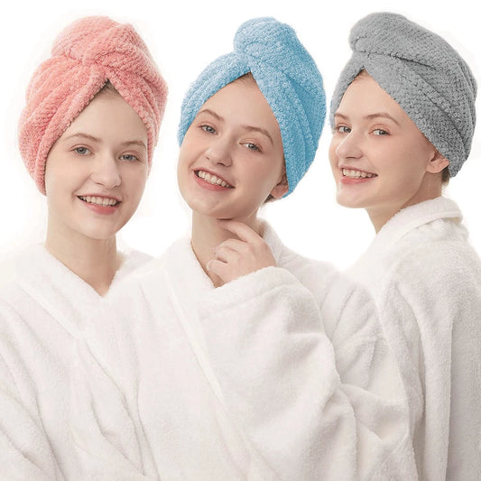 Toalha de Microfibra para Secagem Instantânea de Cabelo - Compre 1 e leve 3
